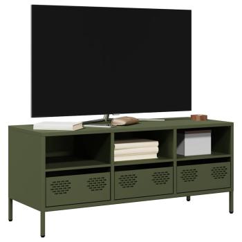 ARDEBO.de - TV-Schrank Olivgrün 101,5x39x43,5 cm Kaltgewalzter Stahl