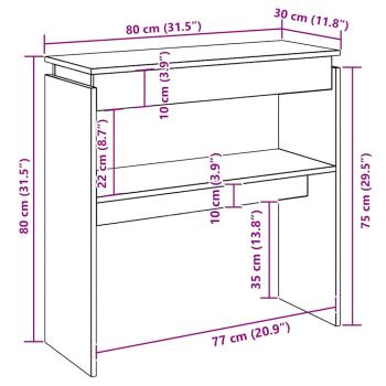 Konsolentisch Artisan-Eiche 80x30x80 cm Holzwerkstoff