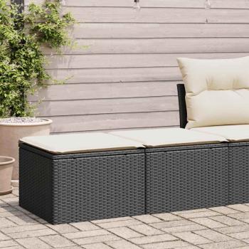 ARDEBO.de - 2-tlg. Garten-Sofagarnitur mit Kissen Schwarz Poly Rattan