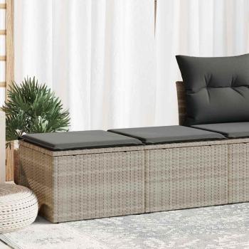 ARDEBO.de - 2-tlg. Garten-Sofagarnitur mit Kissen Hellgrau Poly Rattan