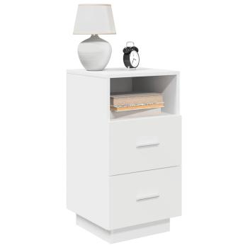 ARDEBO.de - Nachttische 2 Stk. mit 2 Schubladen Weiß 36x36x68 cm