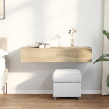 ARDEBO.de - Wandregal mit Schubladen Sonoma-Eiche 100x36x19cm Holzwerkstoff