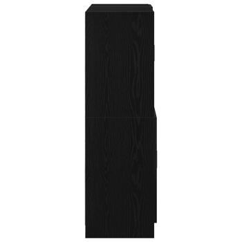 2-tlg. Küchenschrank-Set Schwarz Holzwerkstoff