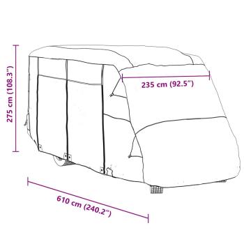 Schutzhülle für Wohnmobil Grau 610x235x275 cm Vliesstoff