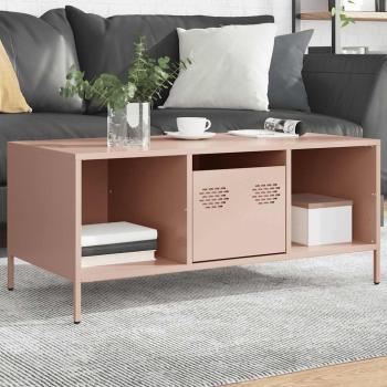 ARDEBO.de - Couchtisch Rosa 101,5x50x43,5 cm Kaltgewalzter Stahl