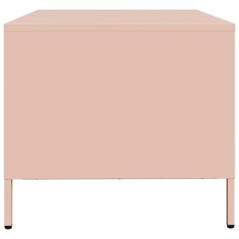 Couchtisch Rosa 101,5x50x43,5 cm Kaltgewalzter Stahl