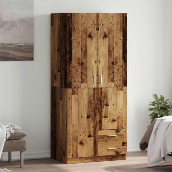 ARDEBO.de - Kleiderschrank Altholz-Optik 80x52x180 cm Holzwerkstoff