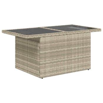 ARDEBO.de - 7-tlg. Garten-Sofagarnitur mit Kissen Hellgrau Poly Rattan