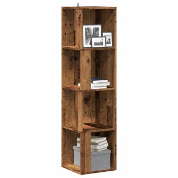ARDEBO.de - Eckregal Altholz-Optik 33x33x132 cm Holzwerkstoff