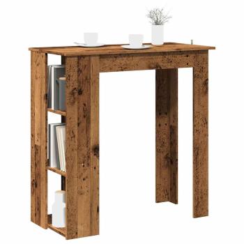 ARDEBO.de - Bartisch mit Regal Altholz-Optik 102x50x103,5 cm Holzwerkstoff