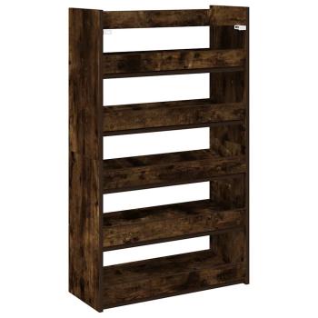 Schuhregal Räuchereiche 60x25x100 cm Holzwerkstoff