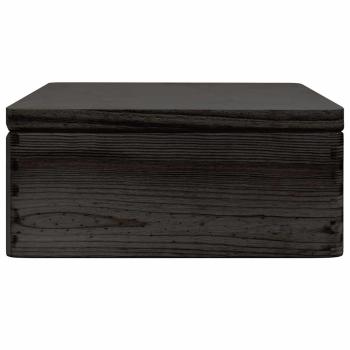 Holzkiste mit Deckel Schwarz 40x30x13 cm Massivholz Kiefer