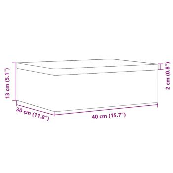 Holzkiste mit Deckel Schwarz 40x30x13 cm Massivholz Kiefer