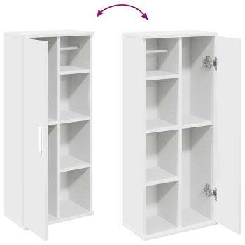 Badezimmerschrank mit Rollenhalter Weiß 39x22x90 cm