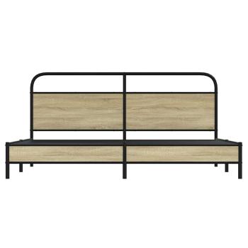 Metallbett ohne Matratze Sonoma-Eiche 183x213 cm