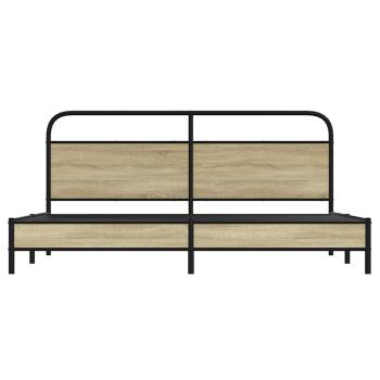 Metallbett ohne Matratze Sonoma-Eiche 200x200 cm
