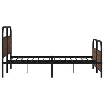 Metallbett ohne Matratze Braun Eichen-Optik 160x200 cm