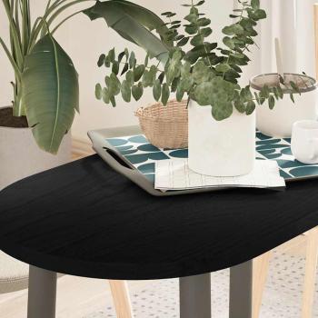 ARDEBO.de - Tischplatte Dunkelbraun 80x40x2 cm Massivholz Eiche Oval
