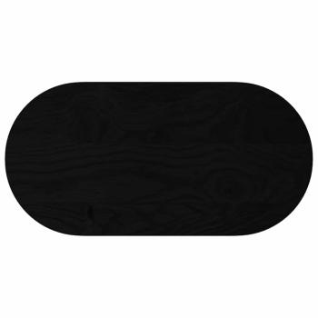 Tischplatte Dunkelbraun 80x40x2 cm Massivholz Eiche Oval