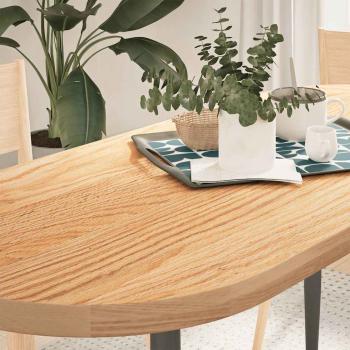ARDEBO.de - Tischplatte 140x60x4 cm Massivholz Eiche Oval