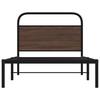 Bettgestell ohne Matratze 107x203 cm Braun Eichen-Optik