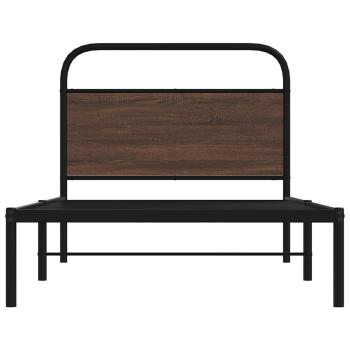 Bettgestell ohne Matratze 100x190 cm Braun Eichen-Optik