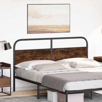 Kopfteil Räuchereiche 160 cm Stahl und Holzwerkstoff