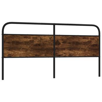 ARDEBO.de - Kopfteil Räuchereiche 190 cm Stahl und Holzwerkstoff