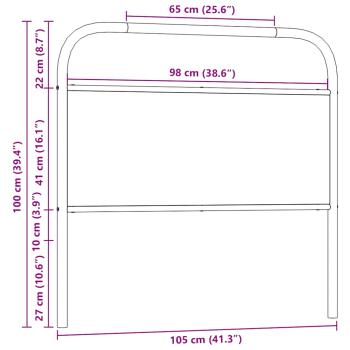 Kopfteil Räuchereiche 100 cm Stahl und Holzwerkstoff