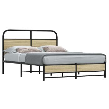ARDEBO.de - Bettgestell ohne Matratze 120x200 cm Sonoma-Eiche Holzwerkstoff