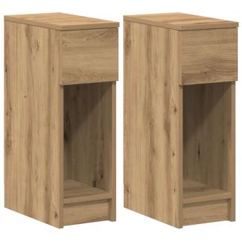 Nachttische mit Schublade 2 Stk. Artisan-Eiche 20x36x60 cm