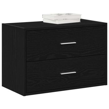 ARDEBO.de - Schrank mit 2 Schubladen Schwarz Eichen-Optik 60x31x40 cm