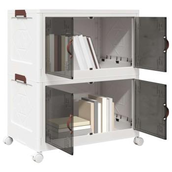 ARDEBO.de - Aufbewahrungsbox mit Rädern Stapelbar 2-stöckig 75 L 65x40x76cm