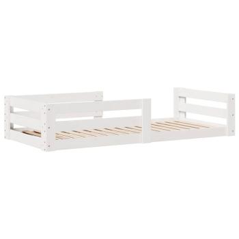 Massivholzbett ohne Matratze Weiß 80x190 cm Kiefernholz