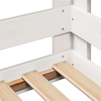 Massivholzbett ohne Matratze Weiß 80x190 cm Kiefernholz