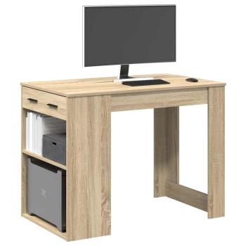 ARDEBO.de - Schreibtisch mit Schubladen Ablage Sonoma-Eiche 102x62x77,5 cm