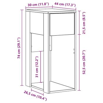 Computerschrank mit Schublade Weiß 30x44x74 cm