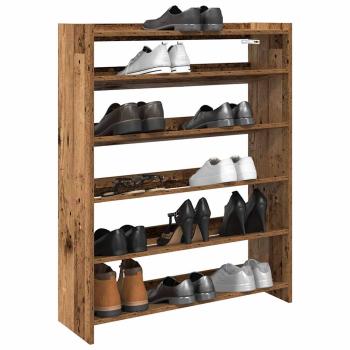 ARDEBO.de - Schuhregal Altholz-Optik 80x25x100 cm Holzwerkstoff