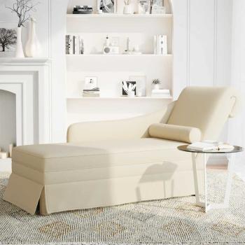 ARDEBO.de - Chaiselongue mit Nackenrolle und Rechter Armlehne Leinen