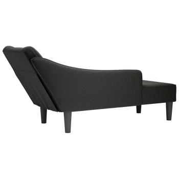 Chaiselongue mit Rechter Armlehne Schwarz Stoff