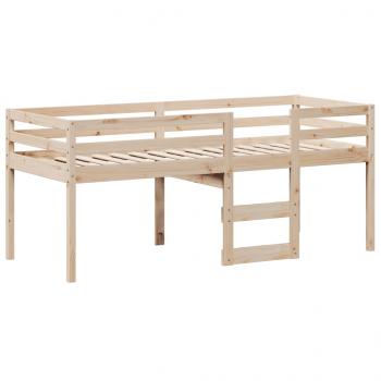 Hochbett mit Dach 80x200 cm Massivholz Kiefer
