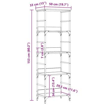 Bücherregal Artisan-Eiche 50x33x153 cm Holzwerkstoff