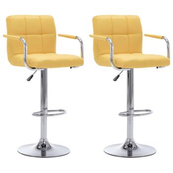 Barhocker 2 Stk. Gelb Stoff