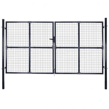 ARDEBO.de - Mesh-Gartentor Verzinkter Stahl 289 x 150 cm Grau
