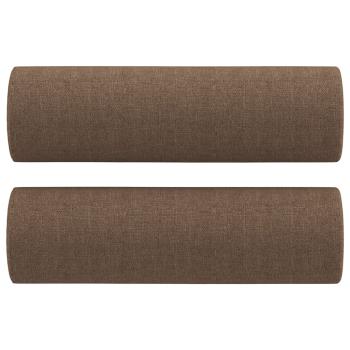 4-tlg. Sofagarnitur mit Kissen Braun Stoff