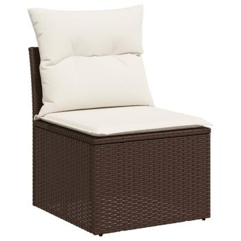 ARDEBO.de - 8-tlg. Garten-Sofagarnitur mit Kissen Braun Poly Rattan