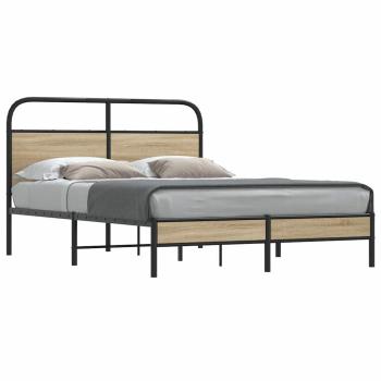 ARDEBO.de - Bettgestell ohne Matratze 120x190 cm Räuchereiche Holzwerkstoff