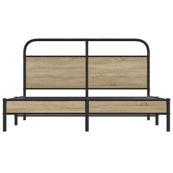 Bettgestell ohne Matratze 150x200 cm Räuchereiche Holzwerkstoff