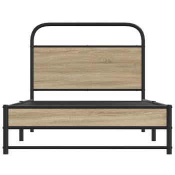 Bettgestell ohne Matratze 107x203 cm Räuchereiche Holzwerkstoff