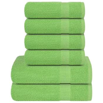 6-tlg. Handtuch-Set Apfelgrün 360 g/m² 100% Baumwolle